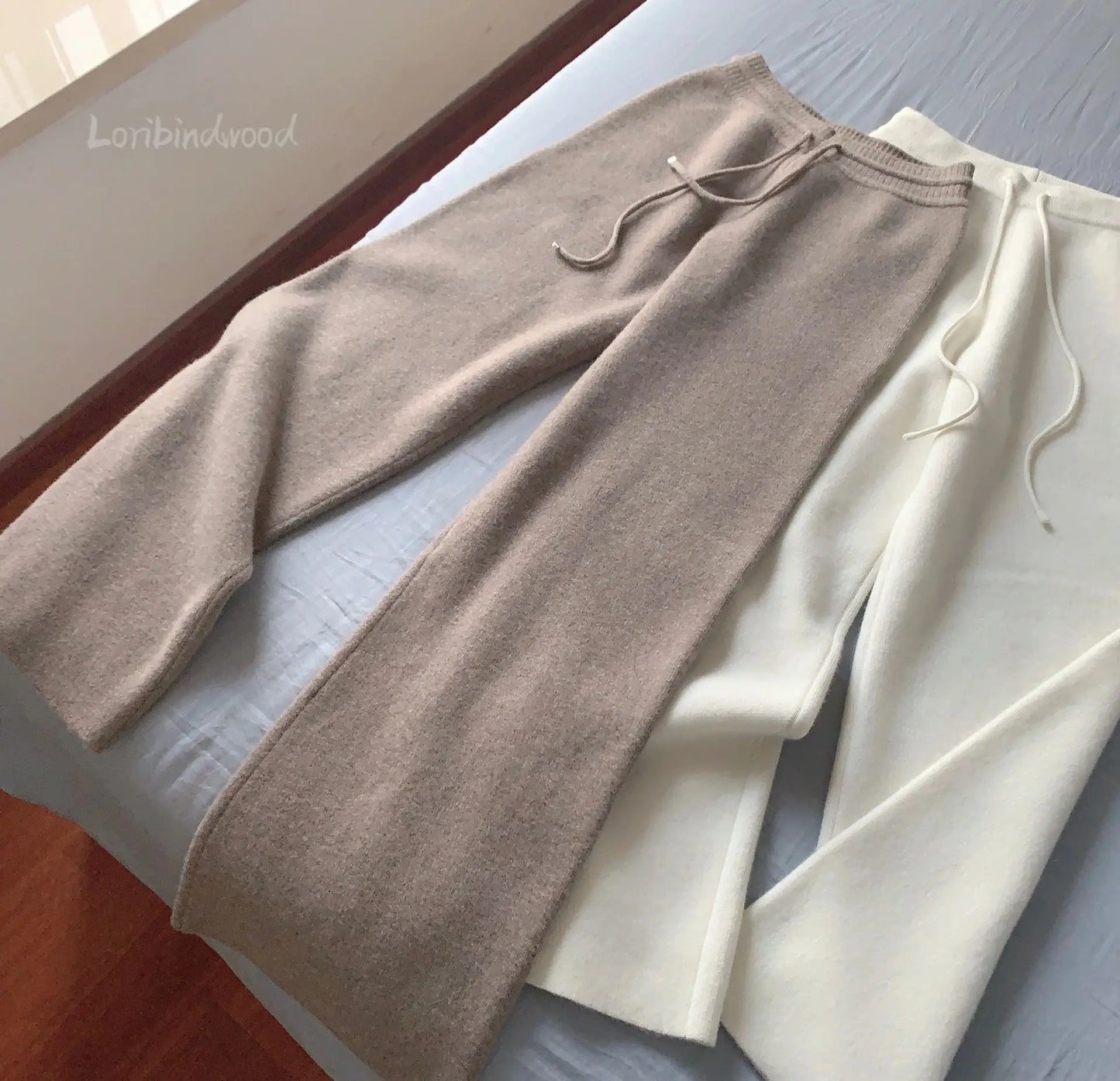 Women's High Waist Wool Pants