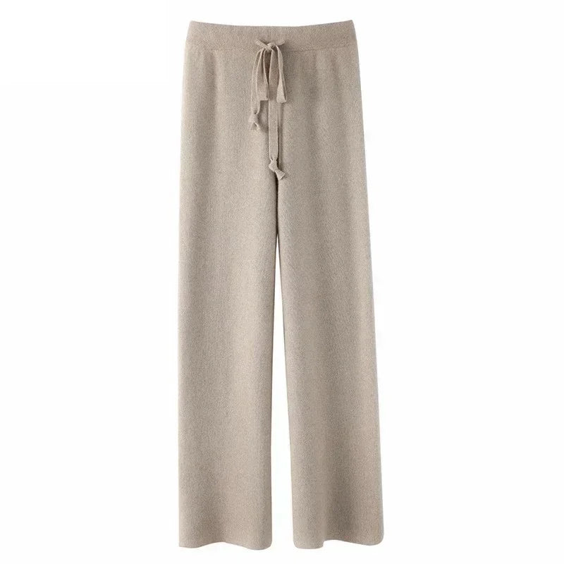 Women's High Waist Wool Pants