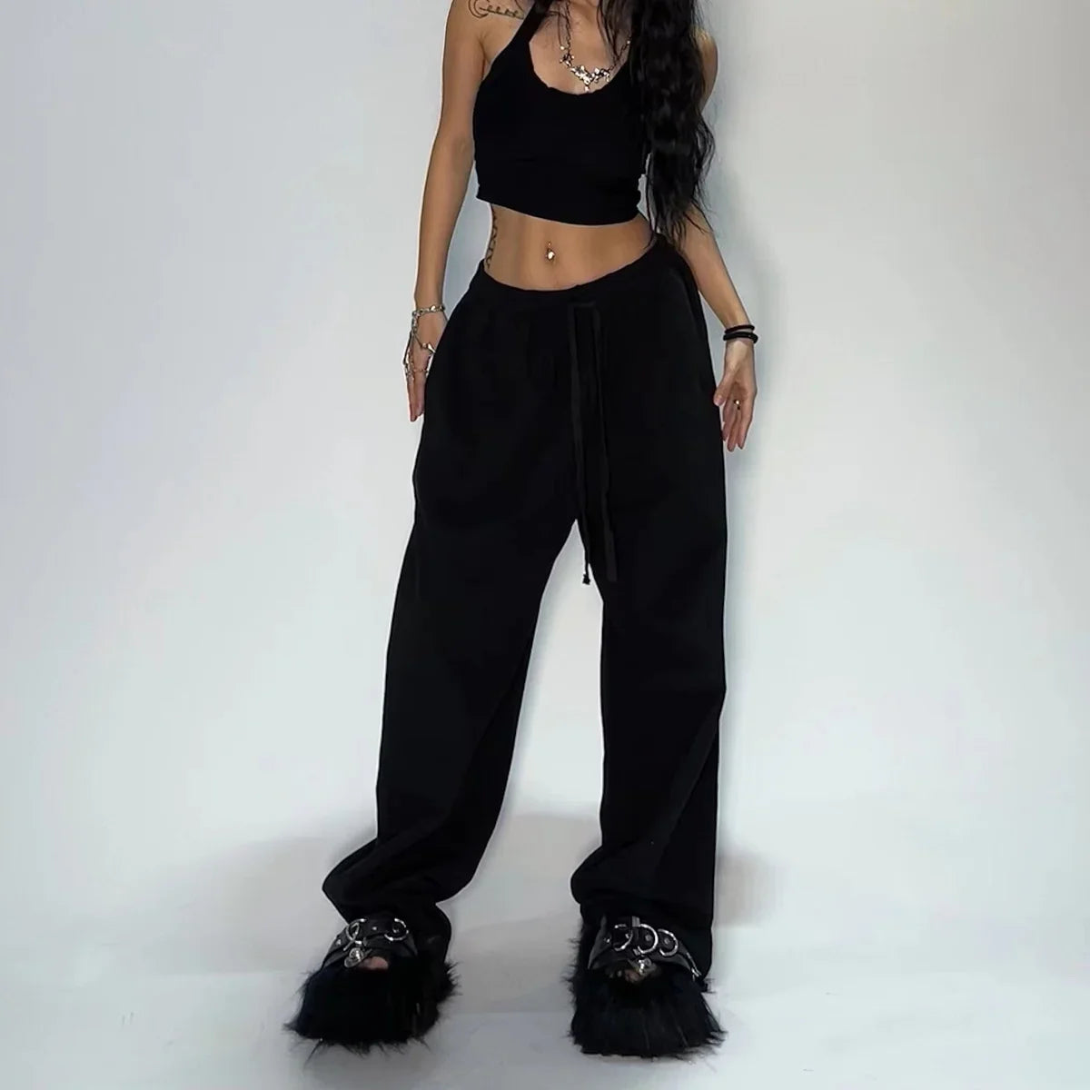 Streetwear Gray Sweatpants For Women