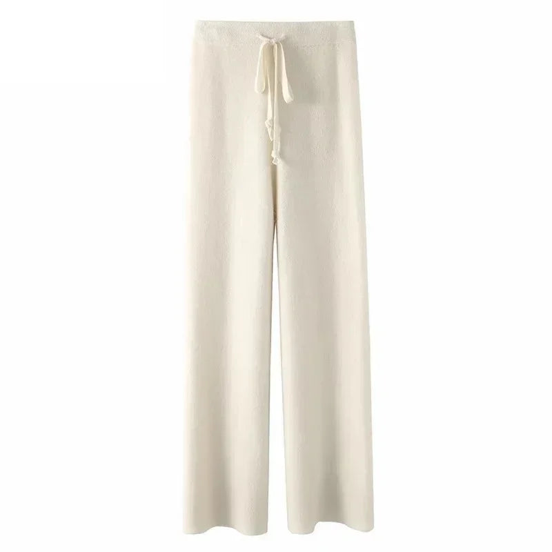 Women's High Waist Wool Pants