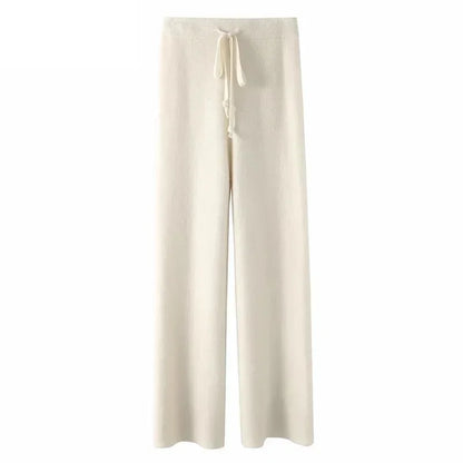 Women's High Waist Wool Pants