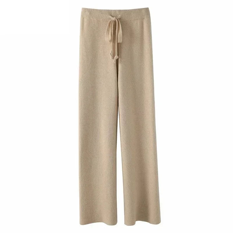 Women's High Waist Wool Pants