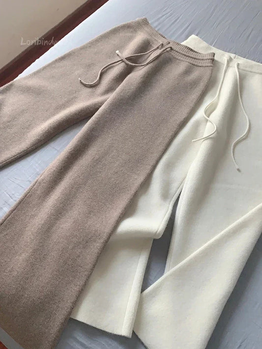 Women's High Waist Wool Pants